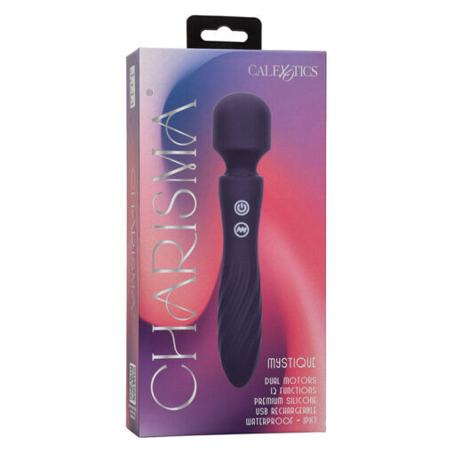 CALEXOTICS – CHARISMA MYSTIQUE MASAJEADOR DOBLE MOTOR 12 FUNCIONES 21,5 CM X 4,5 CM MORADO - intimamenities.com