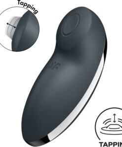 SATISFYER – TAP & CLIMAX 2 VIBRADOR & ESTIMULADOR GRIS - intimamenities.com