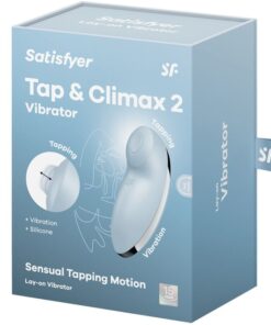 SATISFYER – TAP & CLIMAX 2 VIBRADOR & ESTIMULADOR AZUL - intimamenities.com