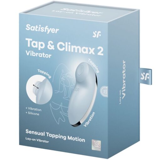 SATISFYER – TAP & CLIMAX 2 VIBRADOR & ESTIMULADOR AZUL - intimamenities.com