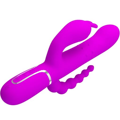 PRETTY LOVE – CAMMY TRIPLE VIBRADOR MULTIFUNCIÓN 4 EN 1 ROSA - intimamenities.com