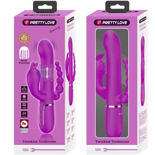 PRETTY LOVE – CAMMY TRIPLE VIBRADOR MULTIFUNCIÓN 4 EN 1 ROSA - intimamenities.com