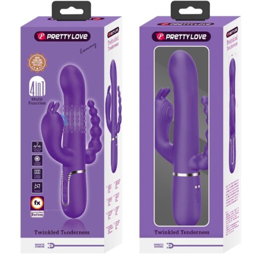 PRETTY LOVE – CAMMY TRIPLE VIBRADOR MULTIFUNCIÓN 4 EN 1 MORADO - intimamenities.com