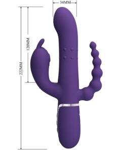 PRETTY LOVE – CAMMY TRIPLE VIBRADOR MULTIFUNCIÓN 4 EN 1 MORADO - intimamenities.com