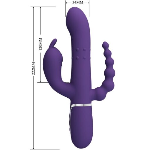 PRETTY LOVE – CAMMY TRIPLE VIBRADOR MULTIFUNCIÓN 4 EN 1 MORADO - intimamenities.com