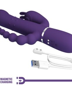 PRETTY LOVE – CAMMY TRIPLE VIBRADOR MULTIFUNCIÓN 4 EN 1 MORADO - intimamenities.com
