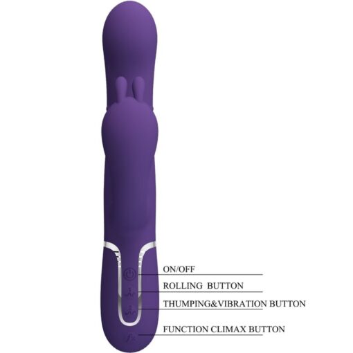 PRETTY LOVE – CAMMY TRIPLE VIBRADOR MULTIFUNCIÓN 4 EN 1 MORADO - intimamenities.com