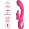 PRETTY LOVE – NOVAK VIBRADOR RABBIT 12 VIBRACIONES ROSA - intimamenities.com