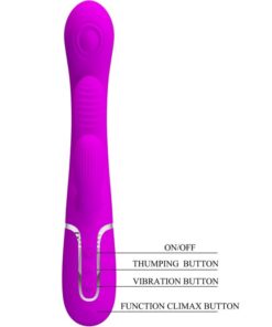 PRETTY LOVE – SHANIA TRIPLE VIBRADOR RABBIT MULTIFUNCIÓN ROSA - intimamenities.com