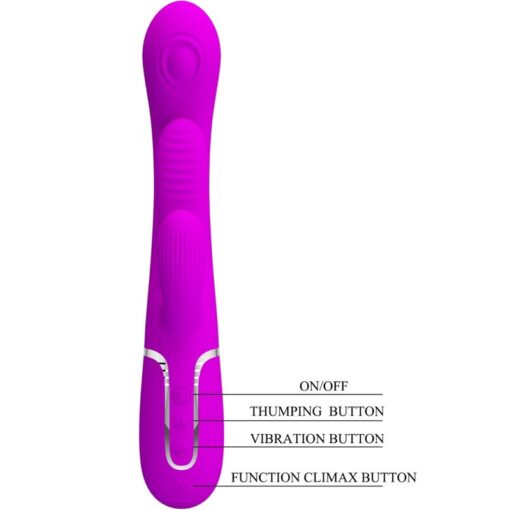 PRETTY LOVE – SHANIA TRIPLE VIBRADOR RABBIT MULTIFUNCIÓN ROSA - intimamenities.com