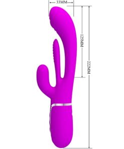 PRETTY LOVE – SHANIA TRIPLE VIBRADOR RABBIT MULTIFUNCIÓN ROSA - intimamenities.com