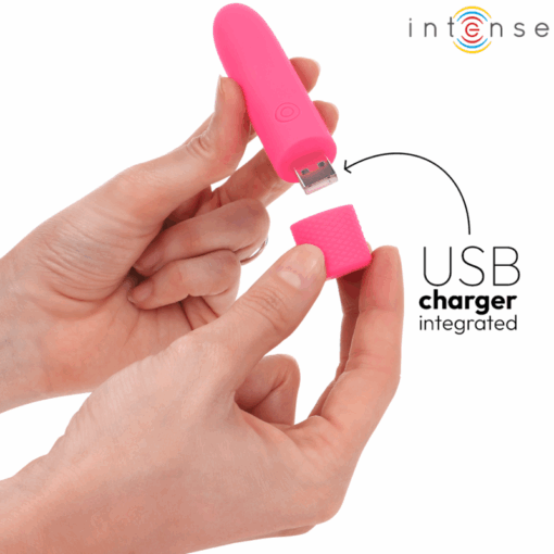 INTENSE – SYMONE BALA VIBRADORA RECARGABLE POR USB 8 VIBRACIONES ROSA 10 X 2.2 CM - intimamenities.com