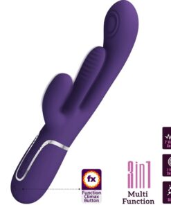 PRETTY LOVE – SHANIA TRIPLE VIBRADOR RABBIT MULTIFUNCIÓN MORADO - intimamenities.com