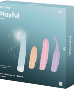 SATISFYER – PLAYFUL FOUR SET VIBRADORES 4 EN 1 + POWER BULLET - intimamenities.com