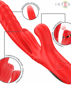INTENSE – ROSALIA VIBRADOR MULTIFUNCIÓN 3 EN 1 ROJO - intimamenities.com