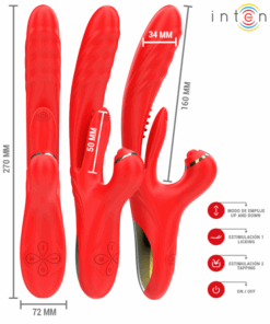 INTENSE – ROSALIA VIBRADOR MULTIFUNCIÓN 3 EN 1 ROJO - intimamenities.com