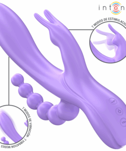 INTENSE – MIKO TRIPLE VIBRADOR RABBIT & ESTIMULADOR & ANAL 7 VIBRACIONES MORADO - intimamenities.com
