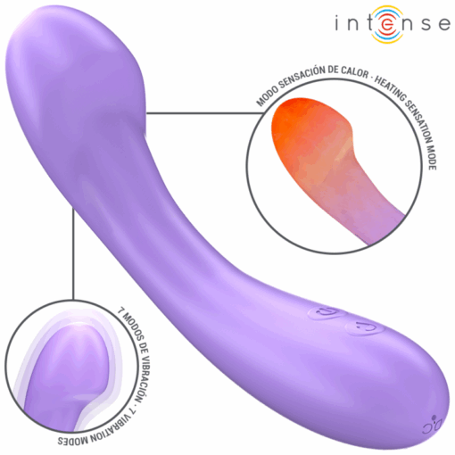 INTENSE – BECKY VIBRADOR 19 CM CALENTABLE 7 VIBRACIONES MORADO - intimamenities.com