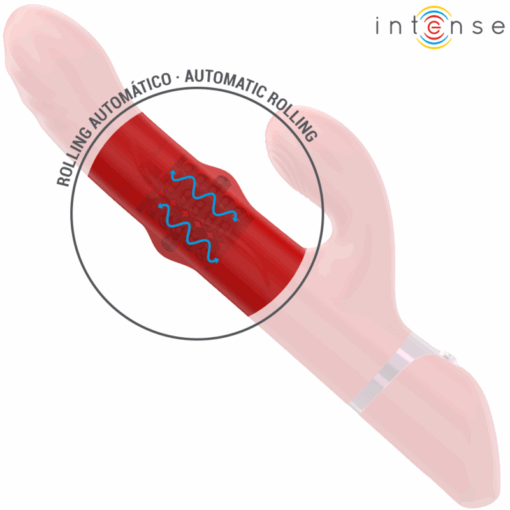 INTENSE – LELE VIBRADOR MULTIFUNCIÓN ROTATORIO & OSCILACIÓN & ESTIMULACIÓN ROJO - intimamenities.com