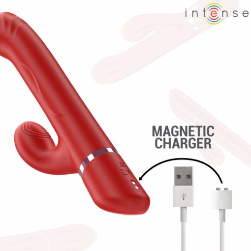 INTENSE – LELE VIBRADOR MULTIFUNCIÓN ROTATORIO & OSCILACIÓN & ESTIMULACIÓN ROJO - intimamenities.com