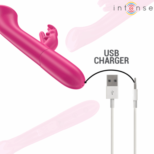 INTENSE – JULIETA VIBRADOR RABBIT 18,6 CM 10 VIBRACIONES ROSA - intimamenities.com