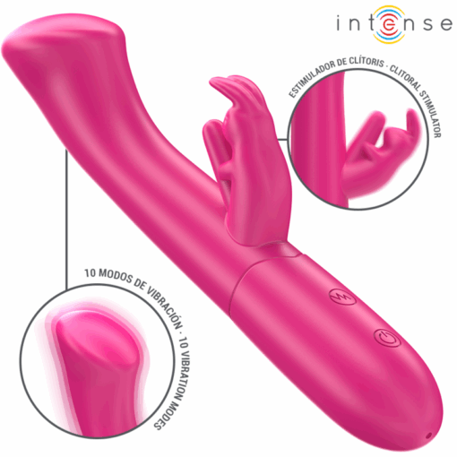 INTENSE – JULIETA VIBRADOR RABBIT 18,6 CM 10 VIBRACIONES ROSA - intimamenities.com