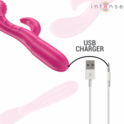 INTENSE – AMARA VIBRADOR CON LENGUA ESTIMULADORA 10 VIBRACIONES ROSA - intimamenities.com