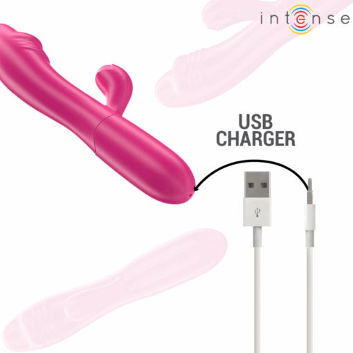 INTENSE – IVY VIBRADOR FLEXIBLE 10 VIBRACIONES CON LENGUA ESTIMULADORA ROSA - intimamenities.com