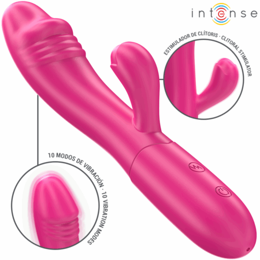 INTENSE – IVY VIBRADOR FLEXIBLE 10 VIBRACIONES CON LENGUA ESTIMULADORA ROSA - intimamenities.com