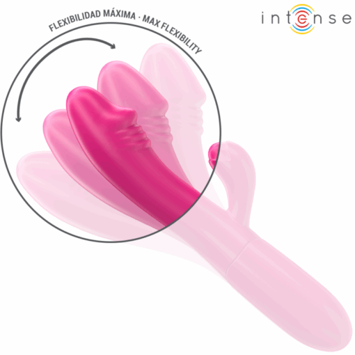 INTENSE – IVY VIBRADOR FLEXIBLE 10 VIBRACIONES CON LENGUA ESTIMULADORA ROSA - intimamenities.com