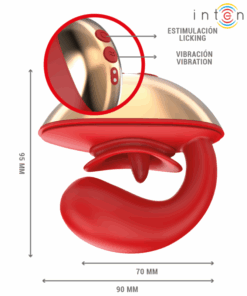 INTENSE – MARIAH VIBRADOR & ESTIMULADOR EN FORMA DE U 10 VIBRACIONES ROJO - intimamenities.com