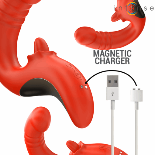 INTENSE – PAULINA VIBRADOR & ESTIMULADOR EN FORMA DE U ROJO - intimamenities.com