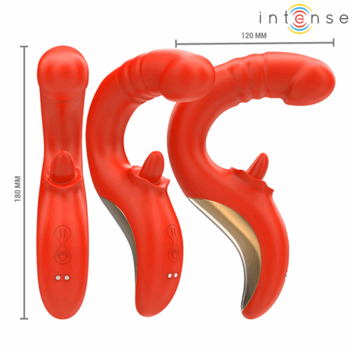 INTENSE – PAULINA VIBRADOR & ESTIMULADOR EN FORMA DE U ROJO - intimamenities.com
