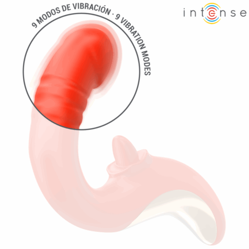 INTENSE – PAULINA VIBRADOR & ESTIMULADOR EN FORMA DE U ROJO - intimamenities.com