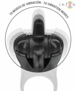 INTENSE – MABEL ANILLO VIBRADOR 10 VIBRACIONES CON ESTIMULADOR DE CLÍTORIS NEGRO - intimamenities.com