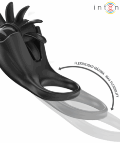 INTENSE – MABEL ANILLO VIBRADOR 10 VIBRACIONES CON ESTIMULADOR DE CLÍTORIS NEGRO - intimamenities.com