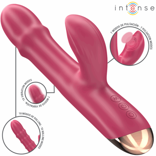 INTENSE – CHLOE VIBRADOR MULTIFUNCIÓN 3 EN 1 ROJO - intimamenities.com