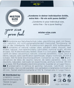 MISTER SIZE – PRESERVATIVOS TALLA S 49 MM (3 UNIDADES) - intimamenities.com