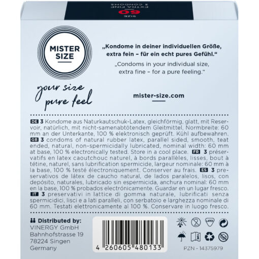 MISTER SIZE – PRESERVATIVOS TALLA XL 60 MM (3 UNIDADES) - intimamenities.com