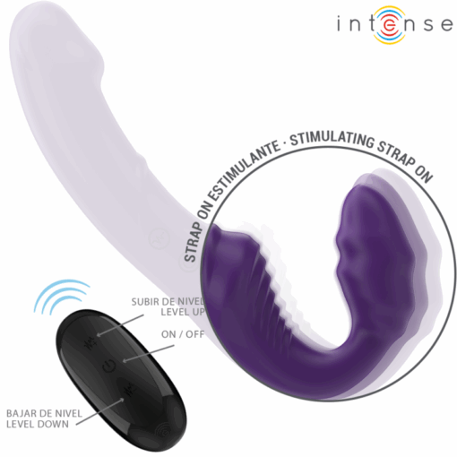 INTENSE – JILL VIBRADOR DOBLE 20 CM VIOLETA CONTROL REMOTO - intimamenities.com