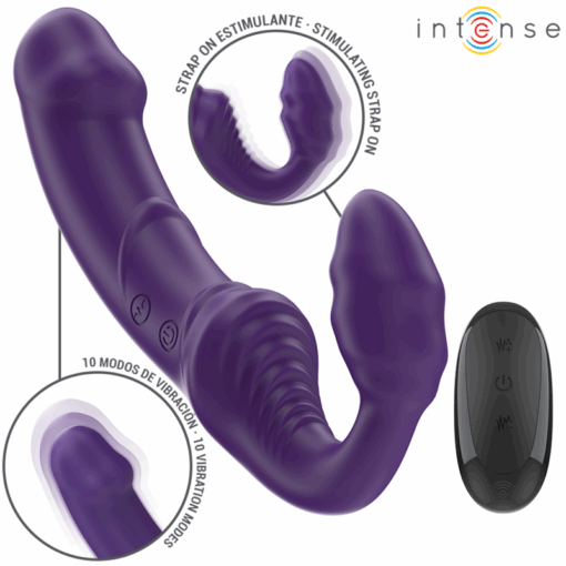 INTENSE – JILL VIBRADOR DOBLE 20 CM VIOLETA CONTROL REMOTO - intimamenities.com