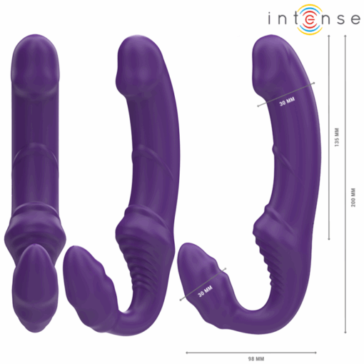 INTENSE – JILL VIBRADOR DOBLE 20 CM VIOLETA CONTROL REMOTO - intimamenities.com