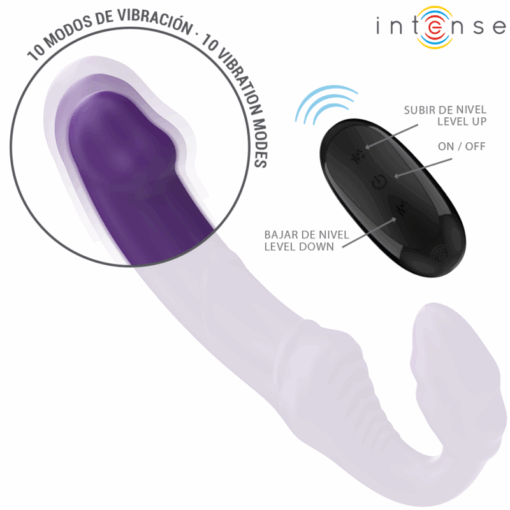 INTENSE – JILL VIBRADOR DOBLE 20 CM VIOLETA CONTROL REMOTO - intimamenities.com