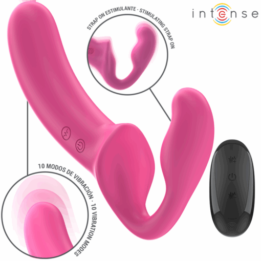 INTENSE – AMY VIBRADOR DOBLE 20 CM ROSA CONTROL REMOTO - intimamenities.com
