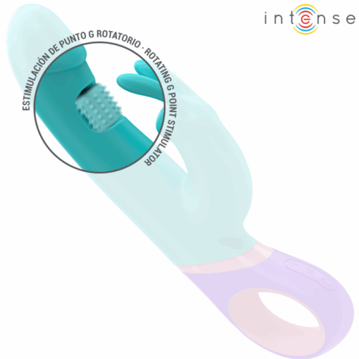 INTENSE – MÓNICA VIBRADOR RABBIT CON ESTIMULADOR ROTATORIO DEL PUNTO G AZUL - intimamenities.com