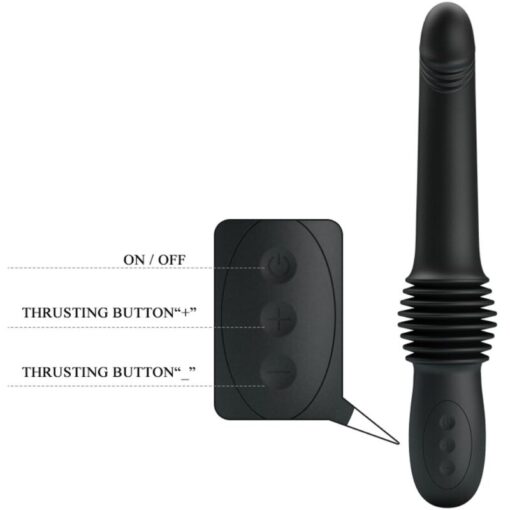 PRETTY LOVE – PAZUZU VIBRADOR 3 MODOS DE EMPUJE NEGRO - intimamenities.com