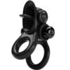 PRETTY LOVE – PASSIONATE RING DOBLE ANILLO VIBRADOR + ESTIMULADOR CLÍTORIS NEGRO - intimamenities.com