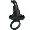 PRETTY LOVE – ANILLO VIBRADOR + ESTIMULADOR RABBIT CLÍTORIS 10 VIBRACIONES NEGRO - intimamenities.com