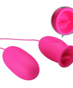 PRETTY LOVE – DAISY HUEVO VIBRADOR + LENGUA ESTIMULADORA DE CLÍTORIS ROSA - intimamenities.com