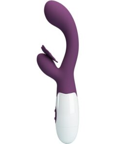 PRETTY LOVE – BUTTERFLY KISS VIBRADOR RABBIT & ESTIMULADOR PUNTO G MORADO - intimamenities.com